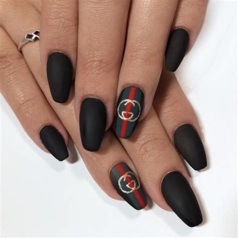 gucci nails black|Gucci nail color.